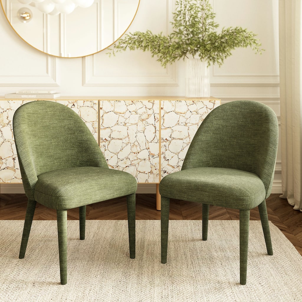 Poly & Bark Labin Dining Chair in Moss Green (Set of 2)