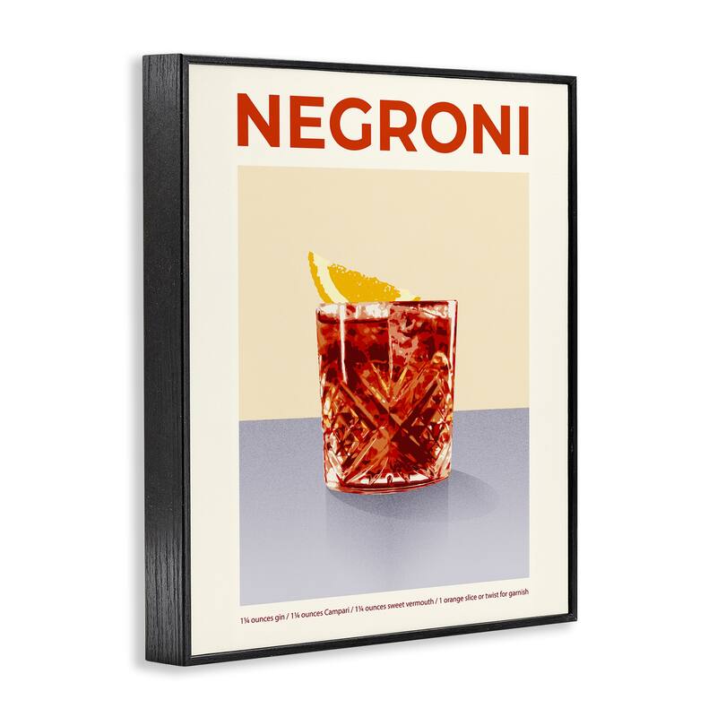 Stupell Negroni Classic Cocktail Framed Giclee Art Design By Victoria Barnes