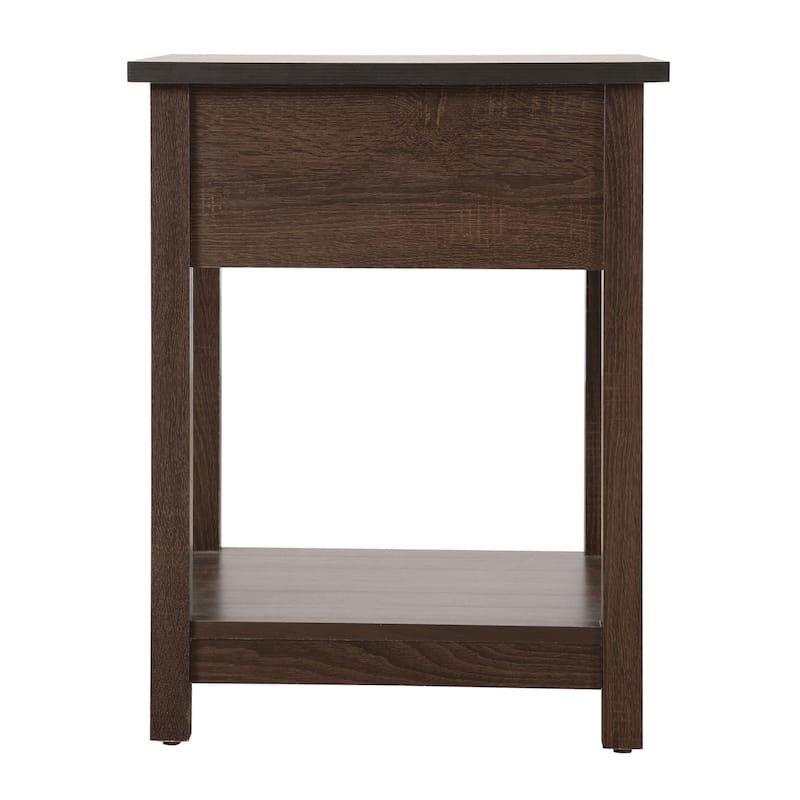 Wenge Nightstand 24x20x19 Sleek Compact Bedside Table with Rich Modern Finish, Durable Build and Stylish Bedroom Storage