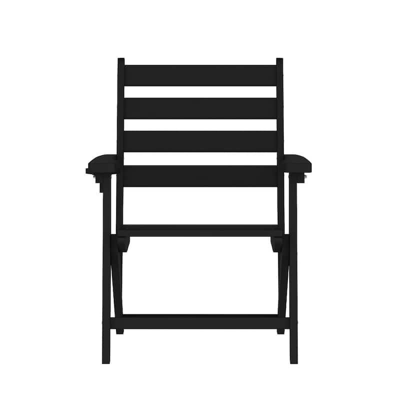All-Weather Commercial Adirondack Dining Chair with Fold Out Cupholder