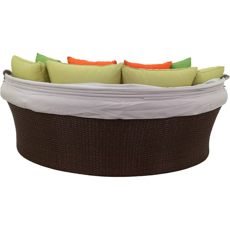 Courtyard Casual Green Eclipse Outdoor Expandable Daybed W/ Canopy