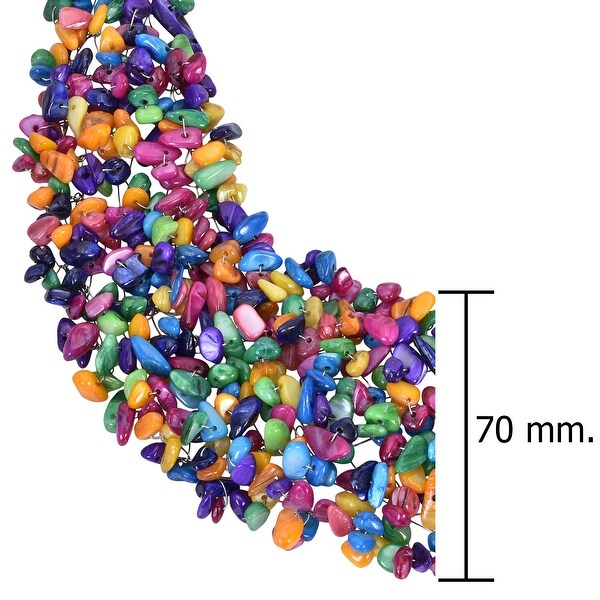 Handmade Stunning and Colorful Stone Bead Cluster Bib Statement Necklace (Thailand)