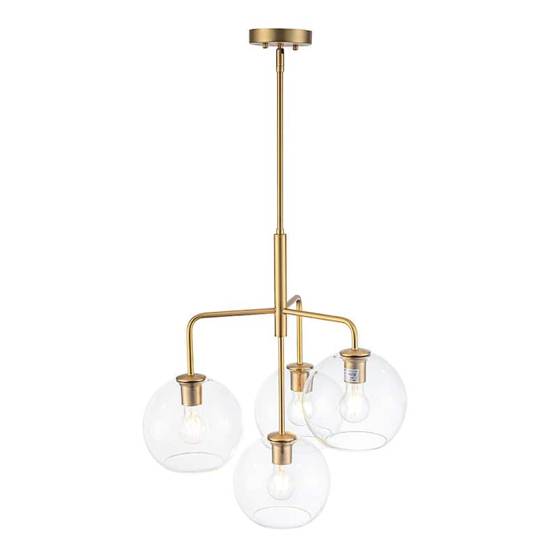 Contemporary Glass Globe 4-Light Sputnik Pendant Chandelier