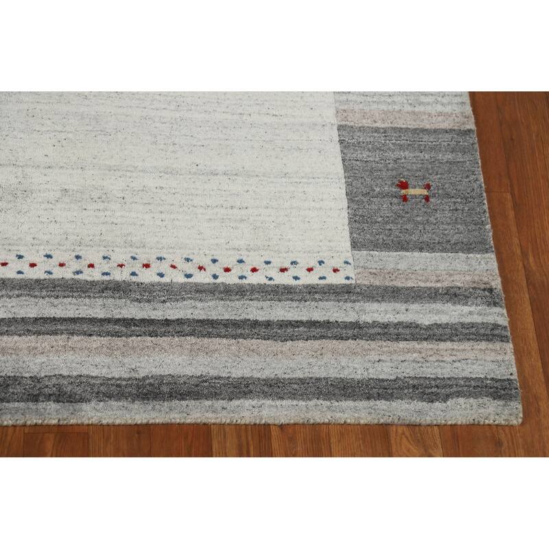 Gabbeh Indian Area Rug Hand-Knotted Wool Carpet - 5'5" x 7'7"