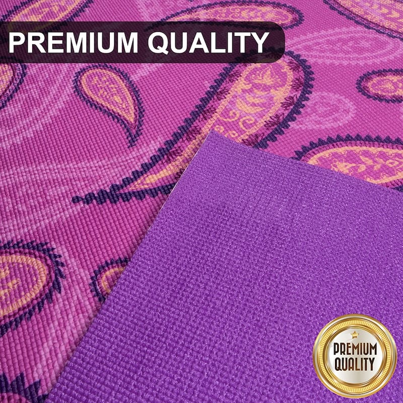 AUM 4mm Soft Foam Tech Lilla Series Yoga Exercise Mat - 68" x 24" - Perfect for Yoga/Pilates/Floor Exercises