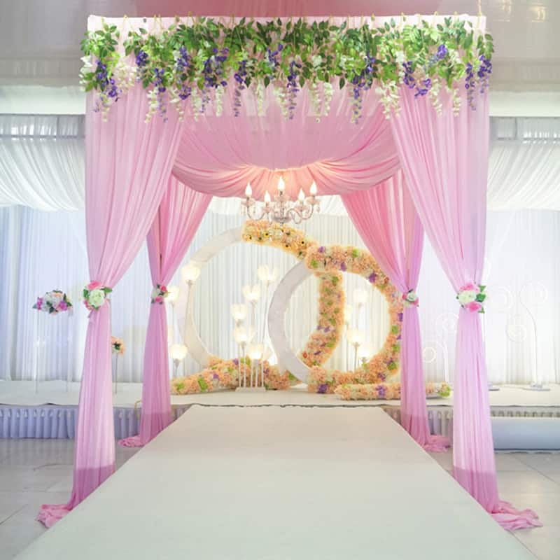 Heavy Duty Wedding Backdrop Stand Height Adjustable Canopy Frame - 9.84x9.84x9.84ft