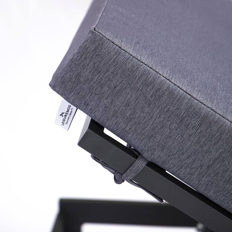 Chelsea Set of 2 Aluminum Armless Chaise Lounge Chair With Cushions for Outdoor Summer Patio Porch Beach Backyard Pool