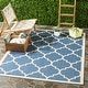 preview thumbnail 6 of 111, SAFAVIEH Courtyard Kathy Indoor/ Outdoor Waterproof Patio Backyard Rug 2'7" x 5' - Blue/Beige