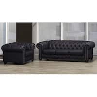 Wigan Top Grain Leather Sofa and Armchair Set - Bed Bath & Beyond ...