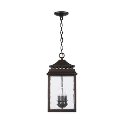 Sutter Creek 3-light Oiled Bronze Outdoor Hanging Lantern/ Pendant