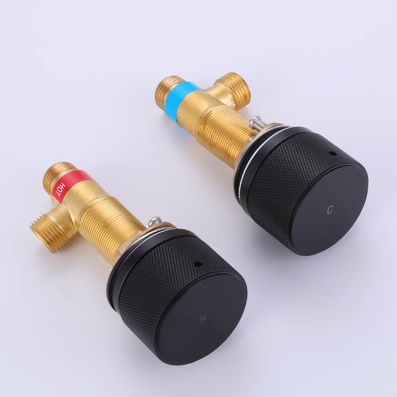 9.7"H Solid Brass Widespread Dual Knob Handles Bathroom Faucets