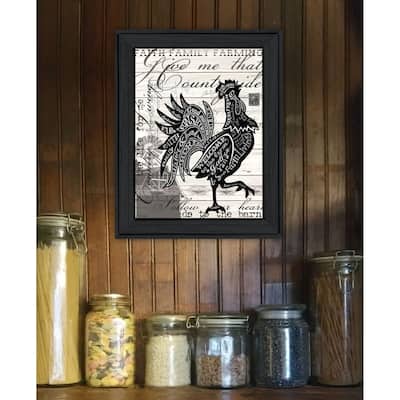 TrendyDecor4U Contemporary "WELCOME TO THE FARM CHICKEN" Framed Print Wall Art