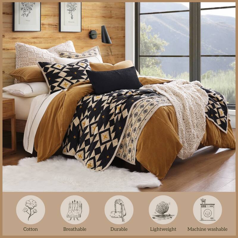 Paseo Road High Desert Aztec Southwestern Rustic Bedding 3 Piece Quilt Set