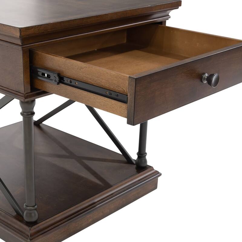 Tribeca Cordovian Brown Drawer End Table