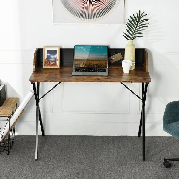 Computer Desk with Metal Pegboard/Metal Mesh Plate Laptop Desk - Bed ...