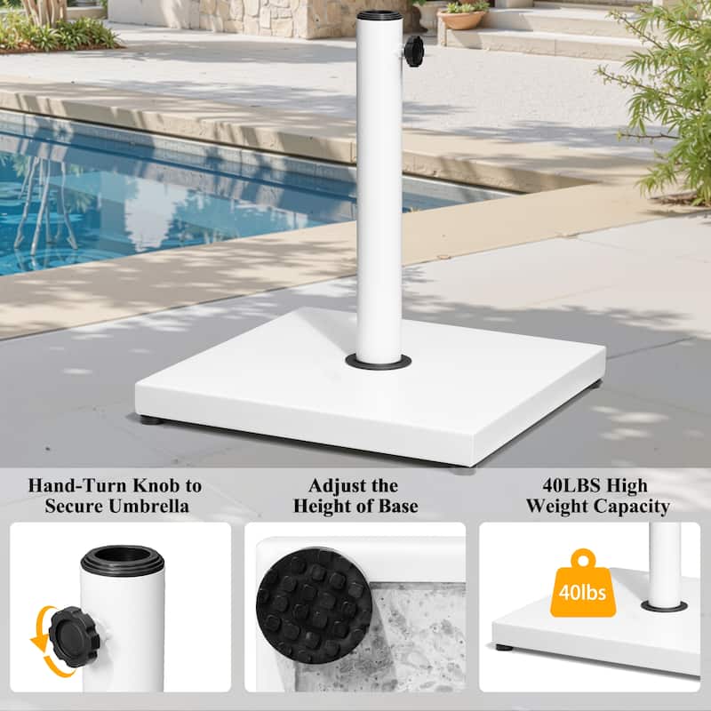 VredHom 43lbs Outdoor Patio Market Umbrella Square Concrete Base Stand