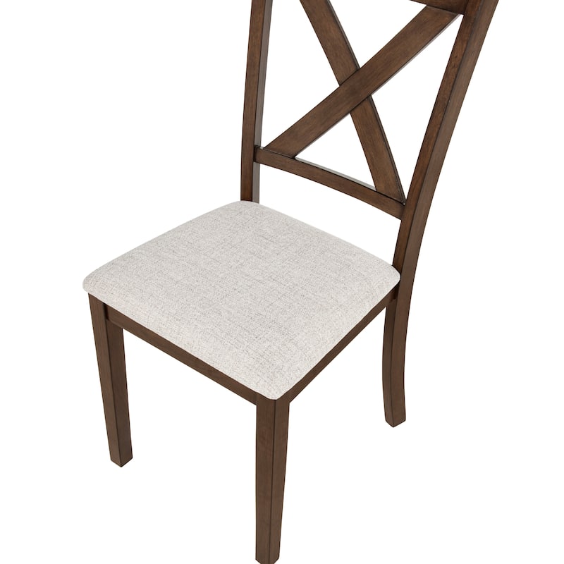 Warren X-Back Wooden and Upholstered Dining Chair (Set of 2)