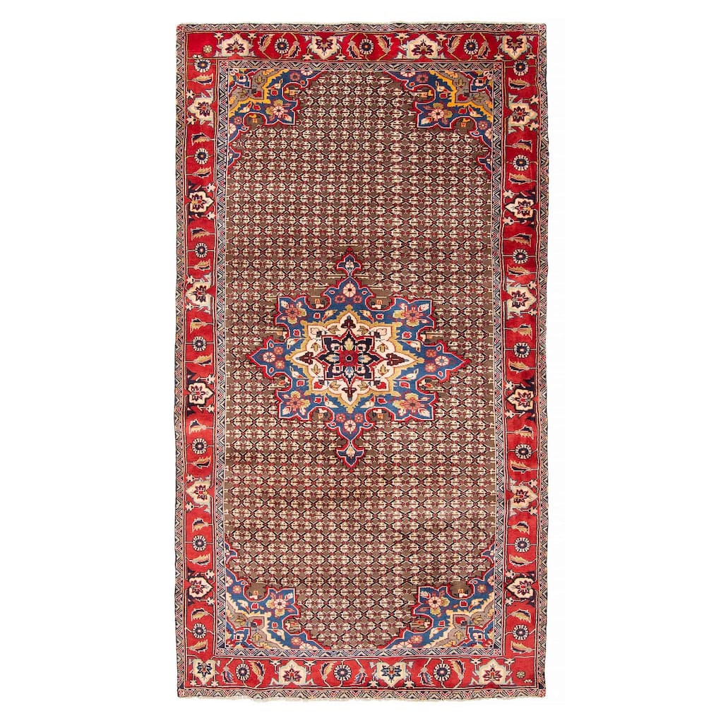 ECARPETGALLERY Hand-knotted Andelz Brown Wool Rug - 4'8 x 8'11