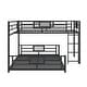 preview thumbnail 14 of 26, L-Shaped Metal Bunk Bed with Ladder and Guardrails, Twin Over Full Size Heavy Duty Bunk Bedframe with Slats Support