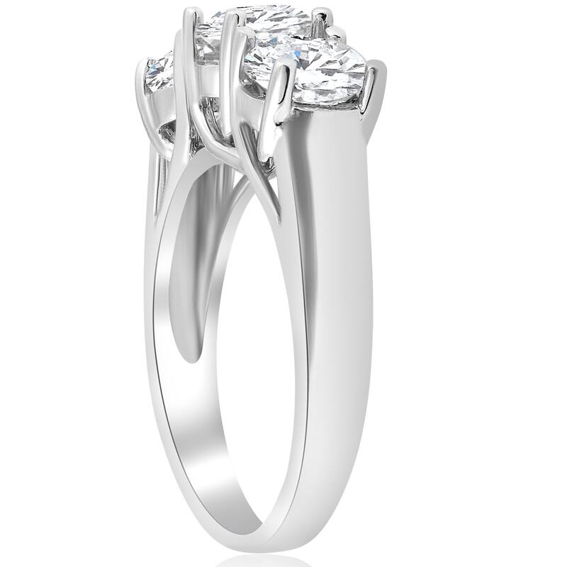 1ct Three Stone Diamond Engagement Ring White Gold