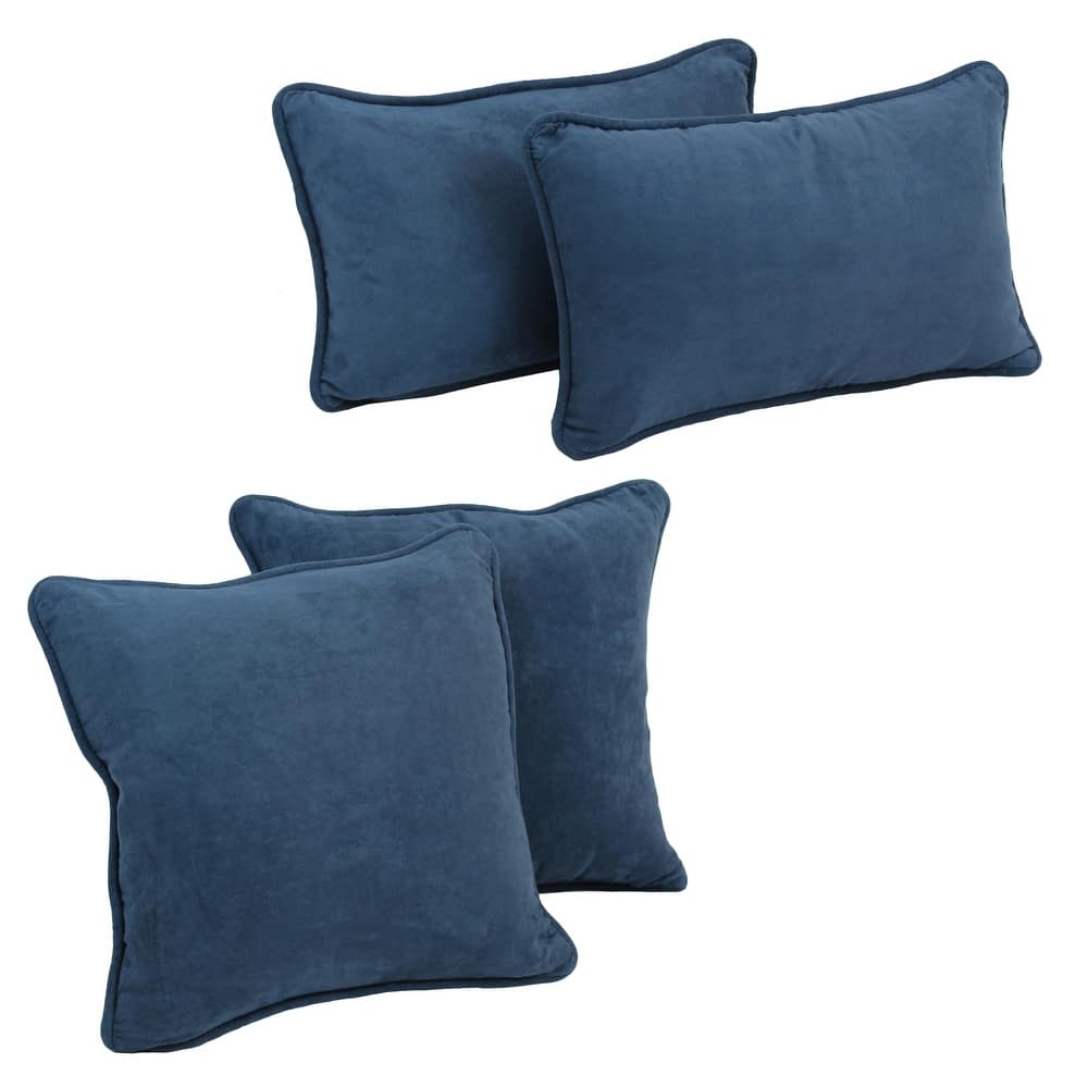Blazing Needles Delaney Microsuede Throw Pillow Set (Set of 4)