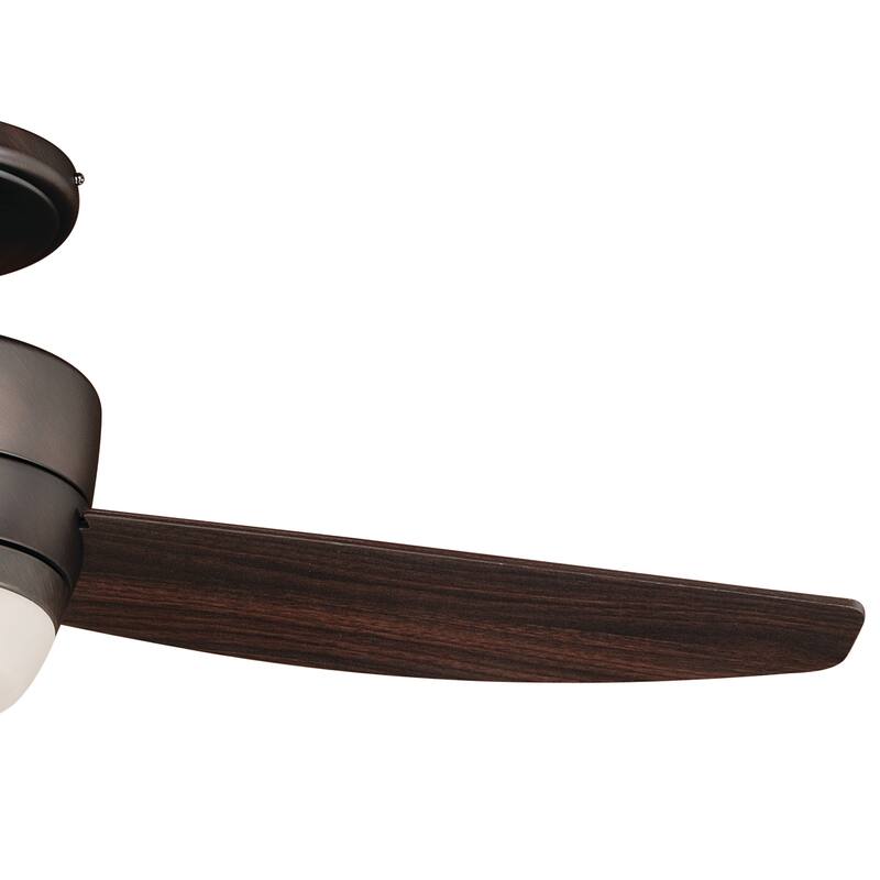 Adrian 44 In. Quiet Bronze Flush Ceiling Fan with LED Light Kit and Remote - 44-in W x 13-in H x 44-in D