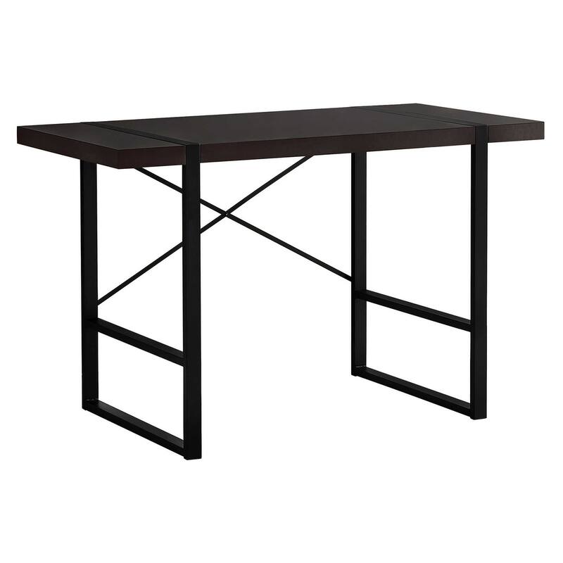 Computer Desk, Home Office, Laptop, 48"l, Work, Brown Laminate, Black Metal, Contemporary