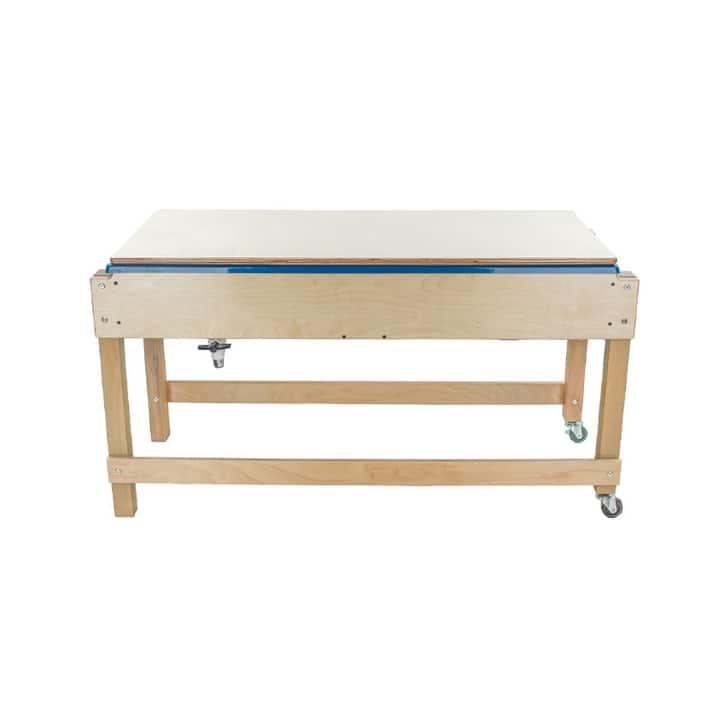 Kids Sand & Water Sensory Table with Lid & Drain Faucet - Birch Wood Indoor Play Activity Table