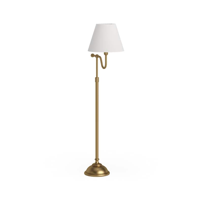 Wellesley Blackened Bronze Floor Lamp with Empire Shade - Brass