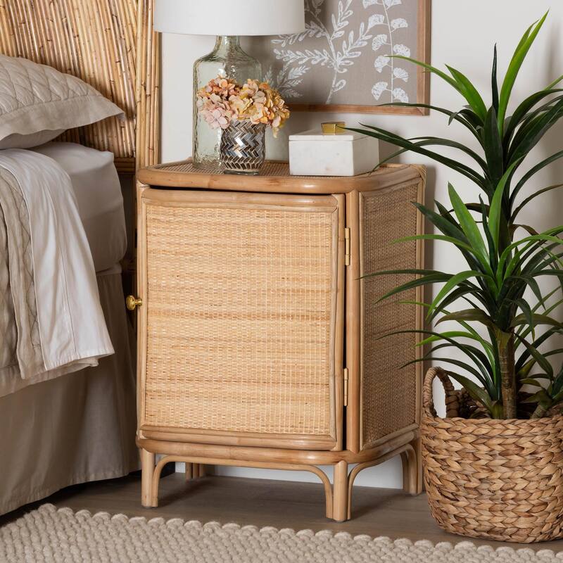 Kiara Bohemian Natural Rattan Nightstand
