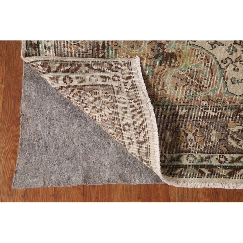 Floral Anatolian Distressed Turkish Vintage Handmade Wool Carpet - 5'9"x 9'0"