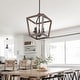 preview thumbnail 18 of 38, Oria Iron Farmhouse Industrial Lantern LED Pendant, Oil Rubbed Bronze/Faux Wood by JONATHAN Y