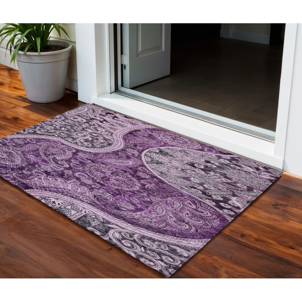 HomeRoots Floral Medallion Transitional Rectangle Outdoor Rug