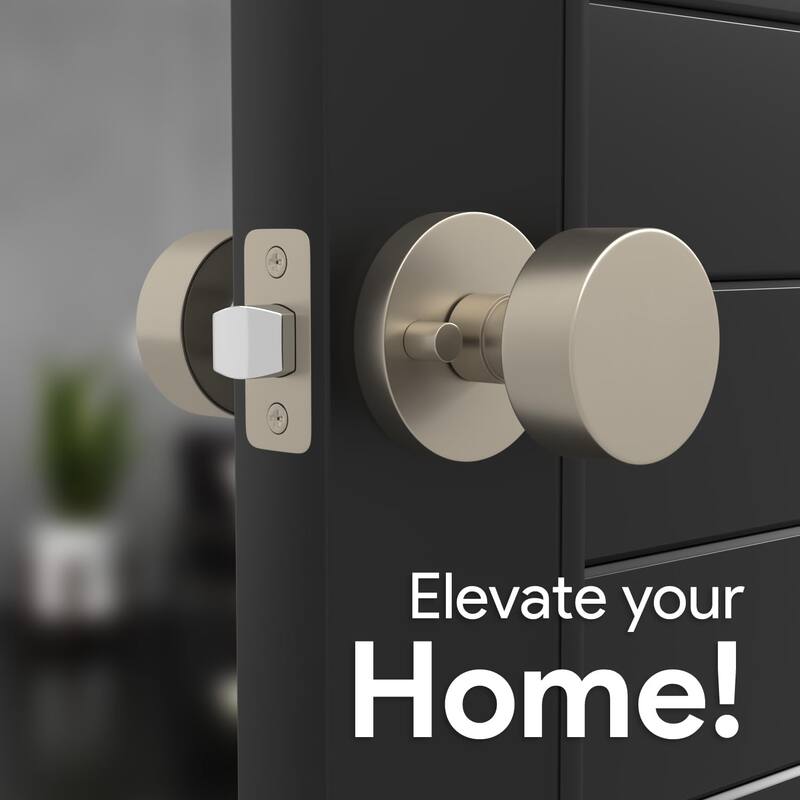 Mega Handles BUENA Privacy Door Knob | Keyless Lock | Reversible for Bedroom, Bathroom, Hallway, Closet | Stainless Steel