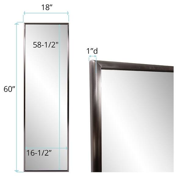 dimension image slide 1 of 2, Allan Andrews Full Length Stainless Steel Dressing Wall Mirror