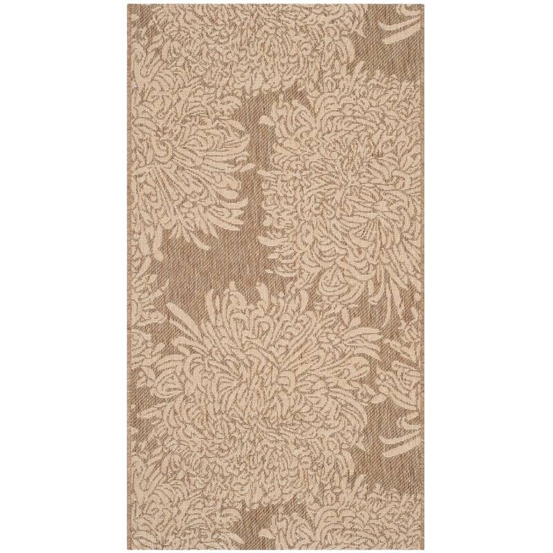 Martha Stewart by SAFAVIEH Chrysanthemum Indoor/ Outdoor Waterproof Rug - Light Beige - 4' x 5'7"