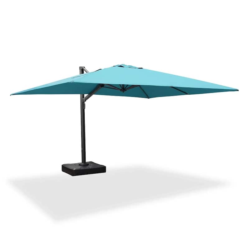 PURPLE LEAF Sturdy Heavy-duty Patio Cantilever Offset Umbrella with 360-degree Rotation