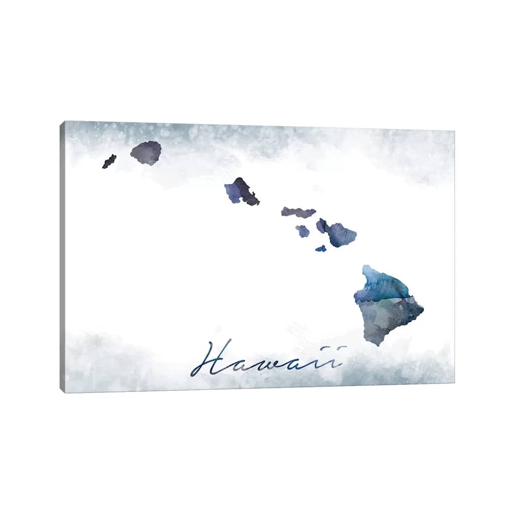 iCanvas "Hawaii State Bluish" by WallDecorAddict Canvas Print