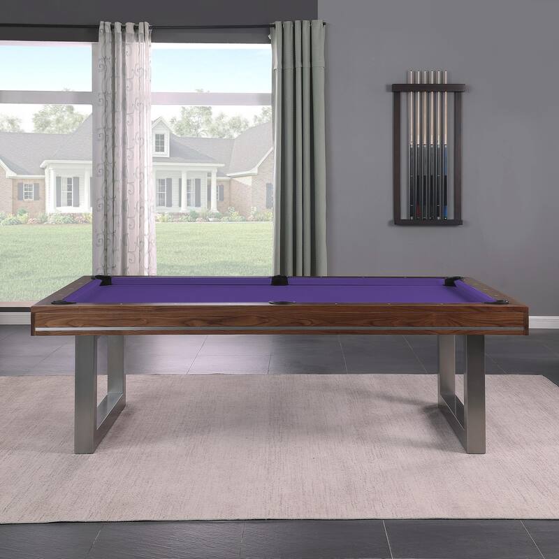 Walnut Harmony 7ft Billiard Slate Pool Table with Dining Top - Green/White