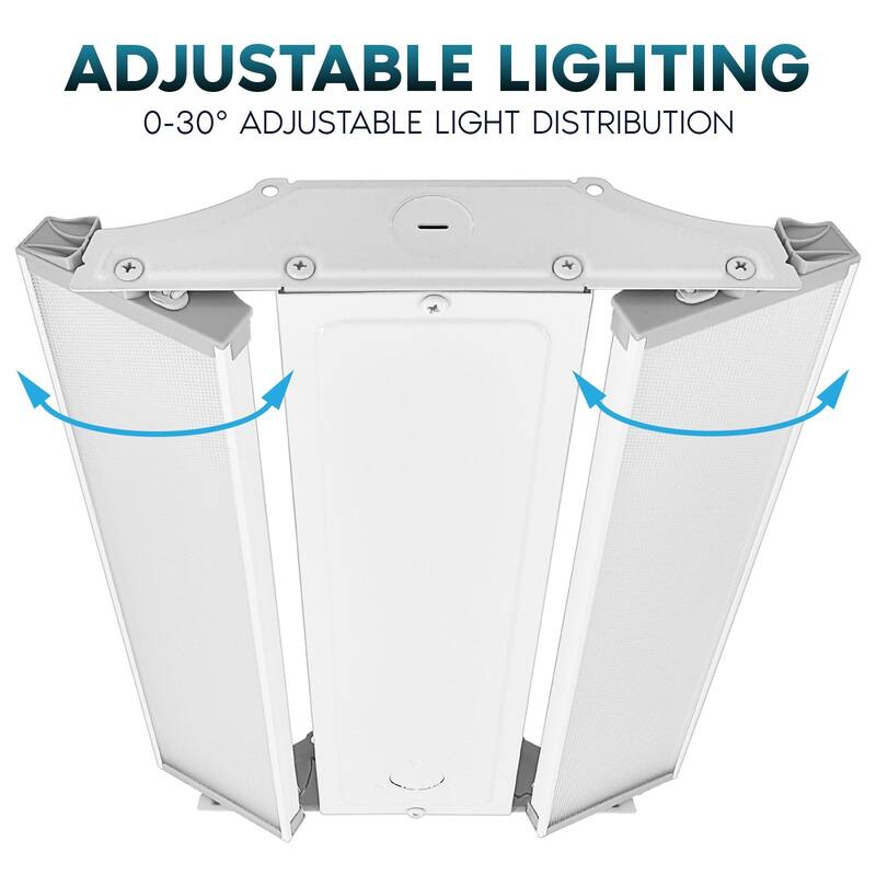 Luxrite 14 Inch Linear High Bay LED Shop Lights 80/110/150W, Up to 20500 Lumens 4CCT 0-10V Dimmable 120-277V UL