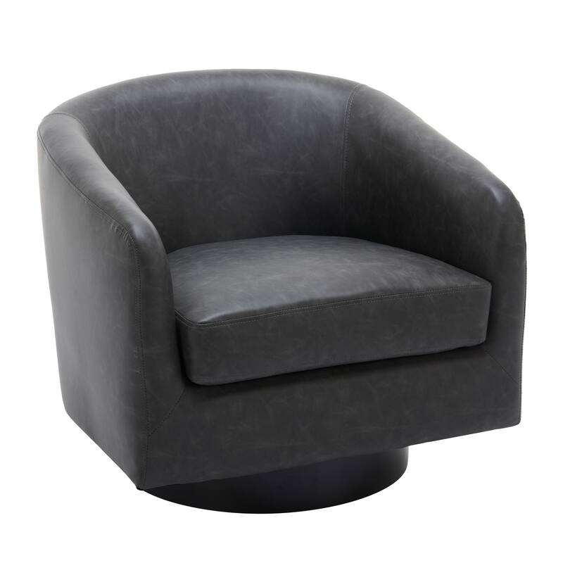 Round Barrel Armchair 360-Degree Swivel Accent Chairs