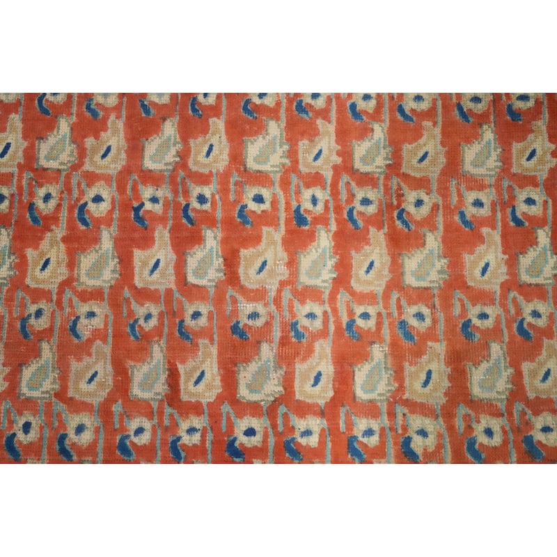 Hand Knotted Oriental 100% Wool Carpet Traditional All-Over Oranges & Rust Tabriz Area Rug - 4' 7'' X 3' 0''
