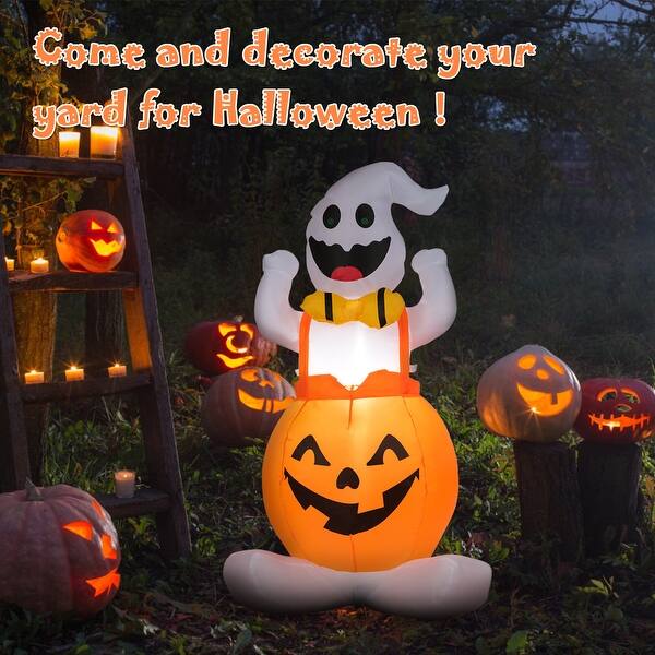 Shop 4 5 Halloween Blow Up Inflatable Ghost In Pumpkin W Light