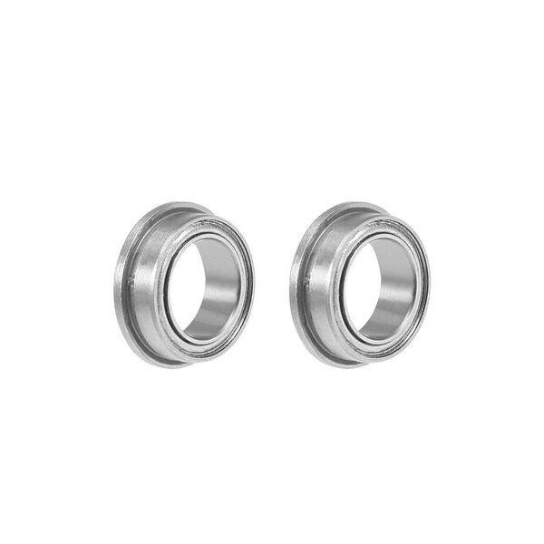 FR168ZZ Flange Ball Bearing 1/4"x3/8"x1/8" Double Shielded Chrome Bearings 2pcs - 2 Pack - FR168ZZ (1/4"x3/8"x1/8")