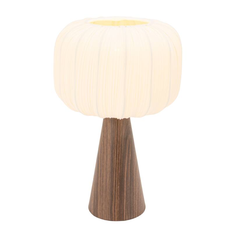 Metal Table Lamp with Pleated Fabric Shade and Inline Switch