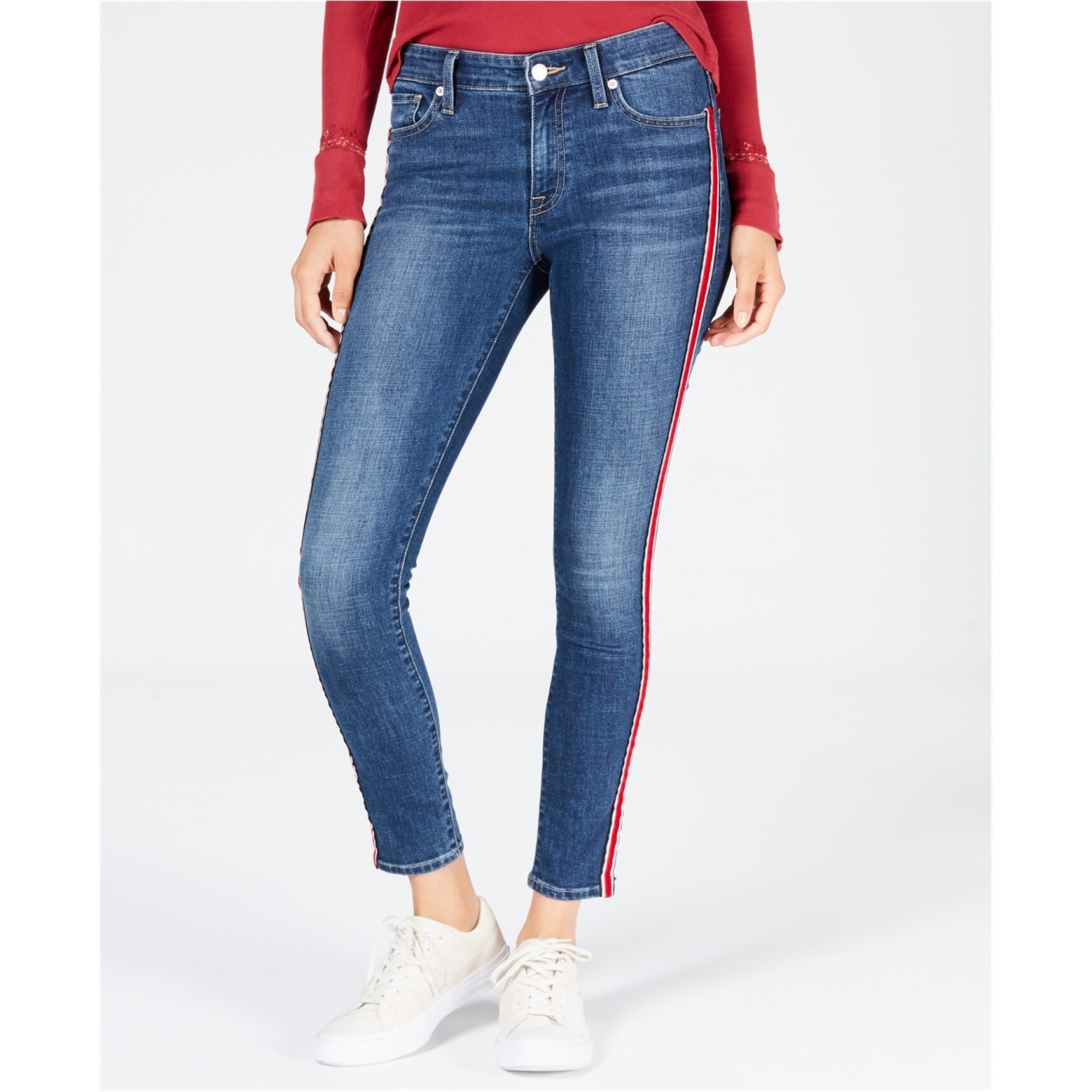 womens jeans with stripe