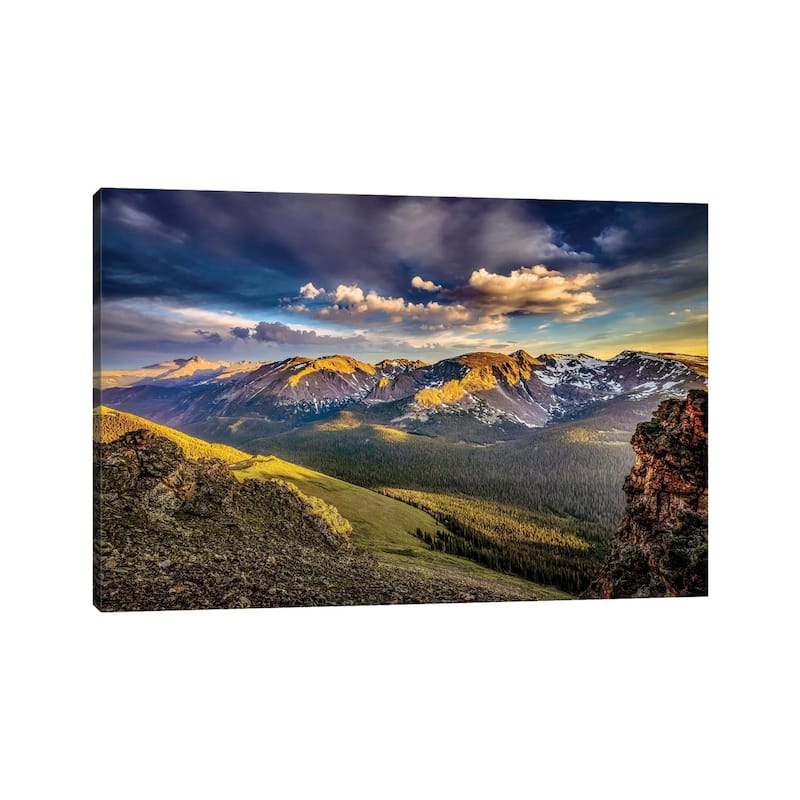 iCanvas "USA, Colorado, Rocky Mountain National Park. Mountain and valley landscape at sunset." by Jaynes Gallery Canvas Print