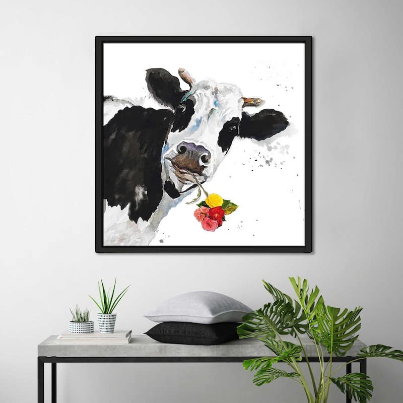 "Crazy Cow" Print on Floating Canvas