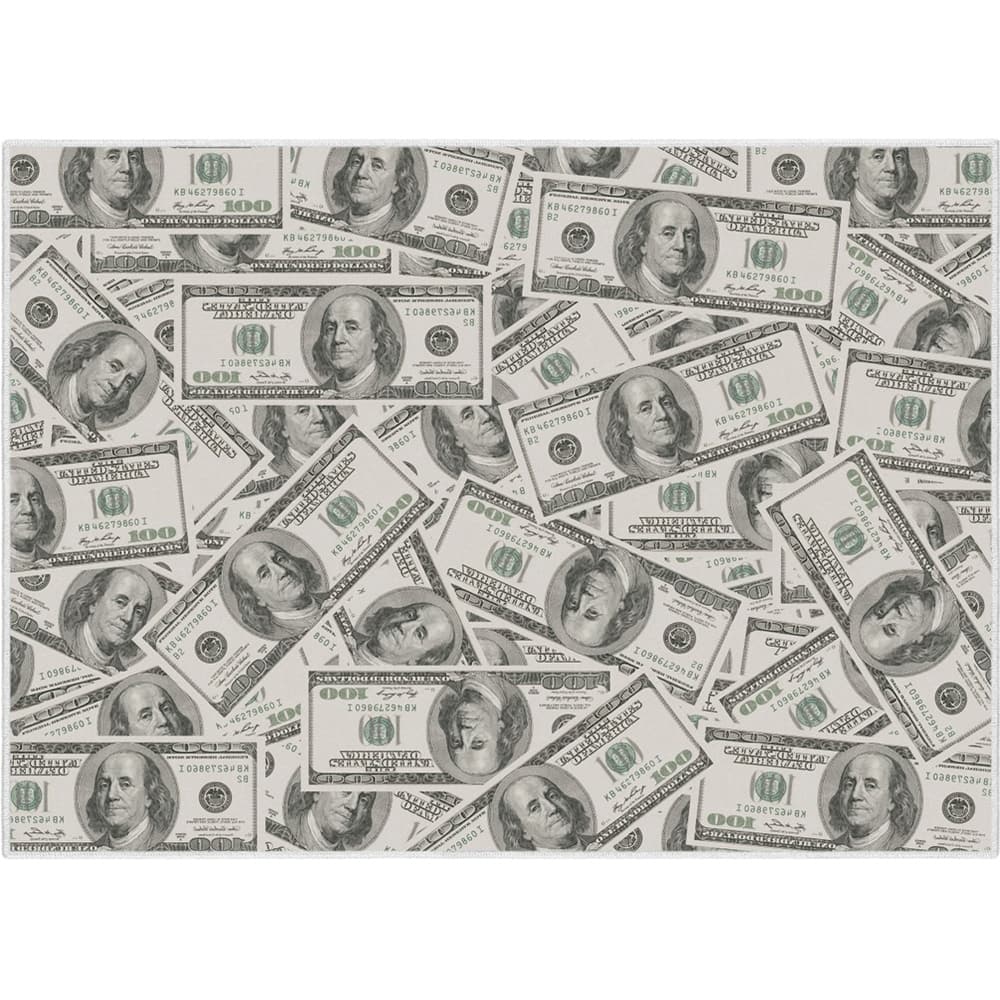 Well Woven Money Dollar Front 2006A Modern Machine Washable Area Rug