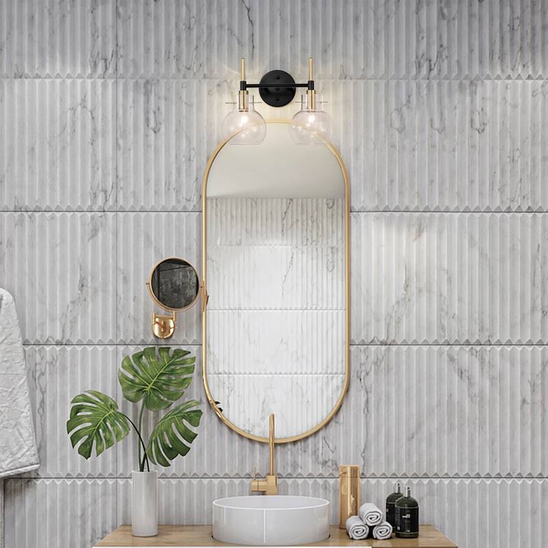 14 Inch Clear Glass Design Wall Sconces with 2 Light (SOLD AS A PAIR)